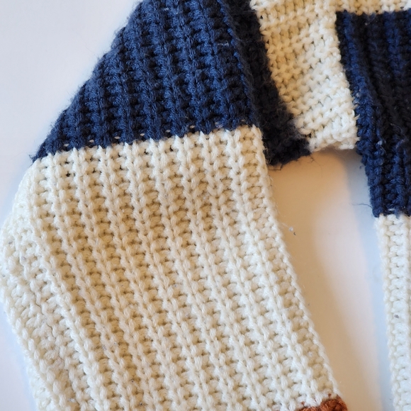 Sweater Blue Cream Brown size Small - Picture 6 of 16